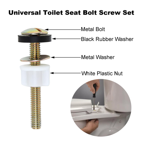 Kit de 2 vis de remplacement pour abattant de toilette, fixations robustes 1