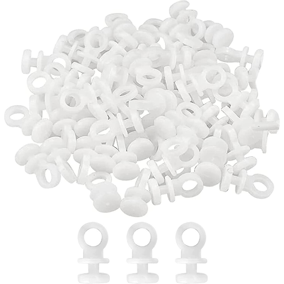 Kikidex (As Show, One Size) 100Pcs Curtain Track Gliders,Plastic White Curtain Hooks Curtain Hooks Caravan Curtain Hooks Plastic White Curtain Track Rail Glid