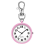 Relógio de bolso com clipe e fivela de chave para enfermeiras rosa e branco 2