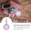 Relógio de bolso com clipe e fivela de chave para enfermeiras roxo e branco 7