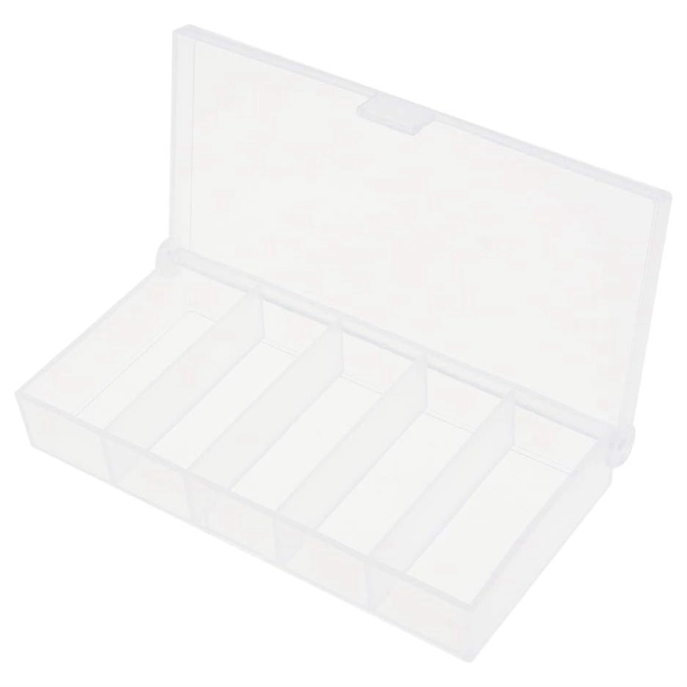 Boîte de rangement en plastique transparente à 5 compartiments pour articles de pêche