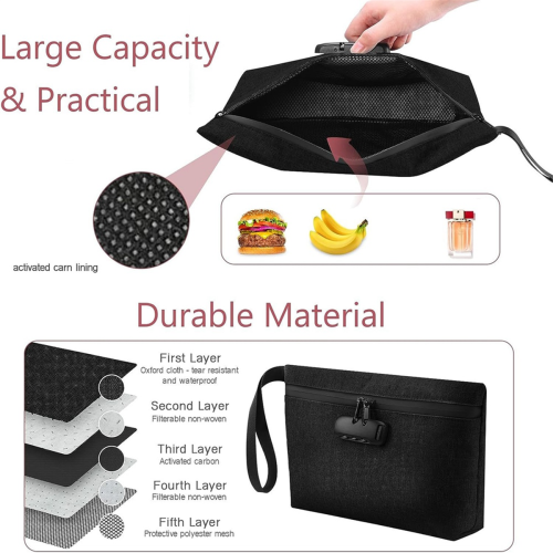 Bolsa de banco à prova d'água com zíper e trava para dinheiro, celular B 1
