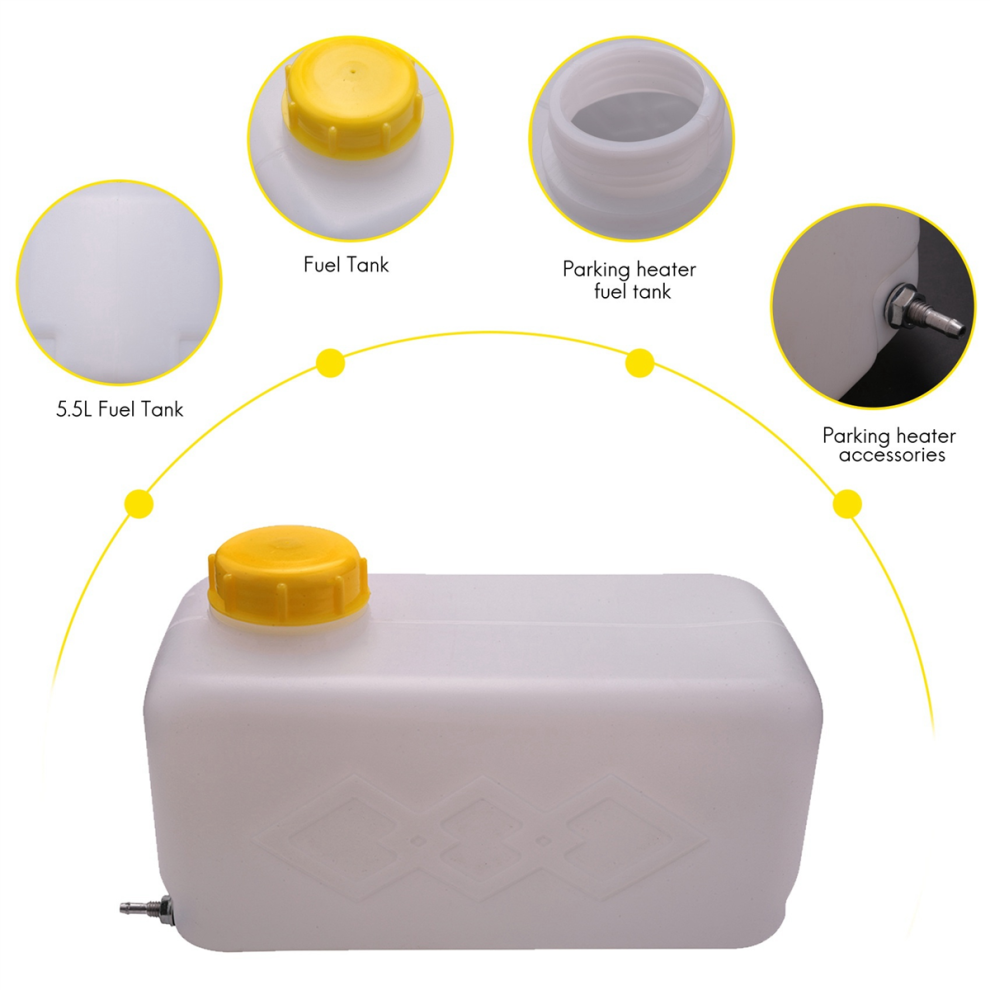 5.5L Plastic Parking Heater Fuel Tank For Truck Caravan White/Yellow 4853167856500