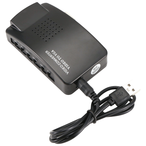 Adaptador AV para VGA, conversor VGA, conversor composto para PC, caixa de comutação 2