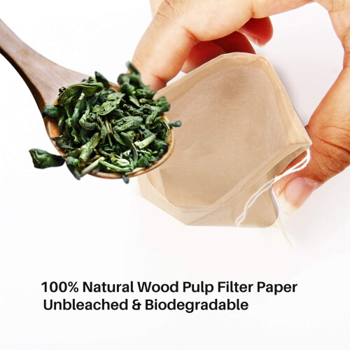 300PCS Tea Filter Bags,Disposable Paper Tea Bag with Drawstring Paper 2