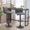 Homcom HOMCOM Barstools Set of 2 Adjustable Height Bar Chairs with Footrest, Grey 1