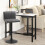 Homcom HOMCOM Barstools Set of 2 Adjustable Height Bar Chairs with Footrest, Grey 4