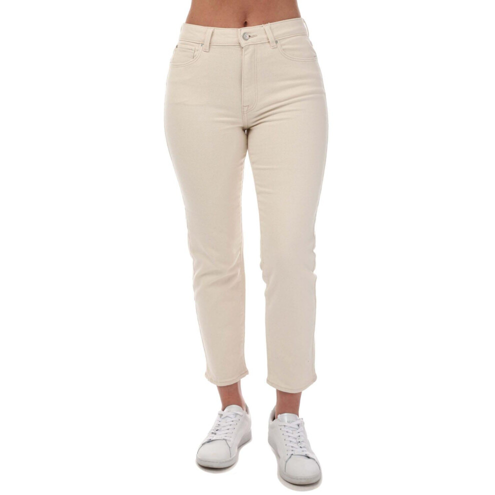 (26R, White) Only Womens/Ladies Emily High Waist Straight Jeans-image-OPC-PHHP67Y-NEW