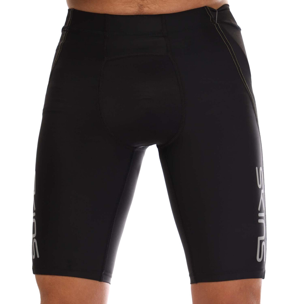 (L, Black) Skins Mens Series-3 Half Length Tights