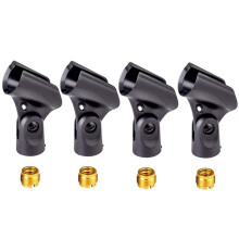 4 peças de suporte de clipe para microfone com adaptadores de 5/8 pol. para 3/8 pol.