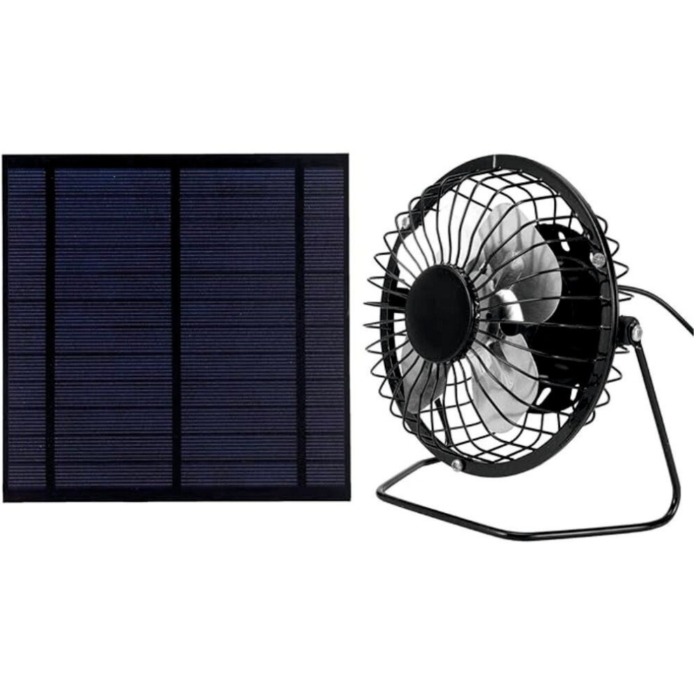 (5W) [5W Solar Panel] Portable 5W Solar Panel With Cooling Fan | Photovoltaic Solar Panel Set For Greenhouse And Pet Ventilation 9452381074346