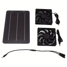 (Solar panel with dual fans) [Solar Fan] 12V Mini Solar Panel Fan Set | Chicken Coop Cooling Fan with 4.72-Inch Ventilation, Removable Photovoltaic Module