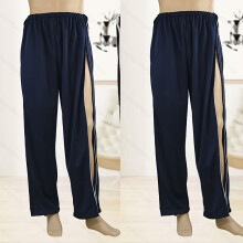 (1 Navy Blue 1 Black, M) [2-Pack Nursing Pants] 2-Pack Lightweight Nursing Pants | Side Zipper Design for Easy On/Off, High Waist with Split Hem & Reinforced Seams