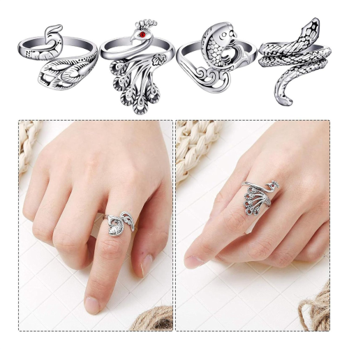 Conjunto de 8 peças de anel de crochê ajustável 1