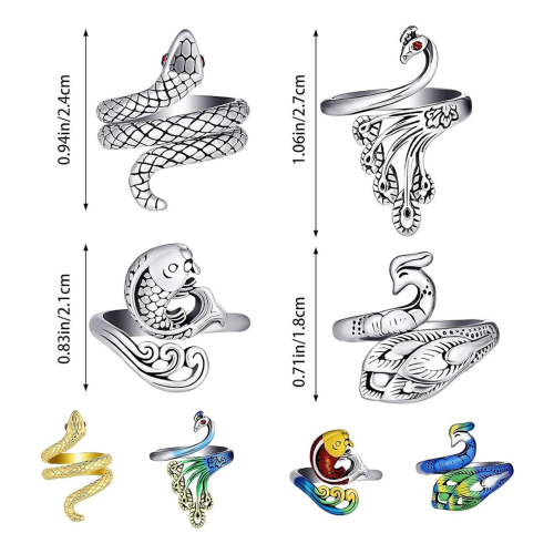 Conjunto de 8 peças de anel de crochê ajustável 2