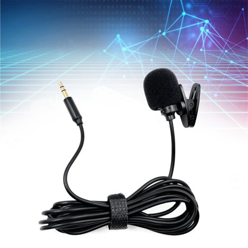 Mini microfone com fio para placa de som, câmera, computador desktop, 3 metros 2