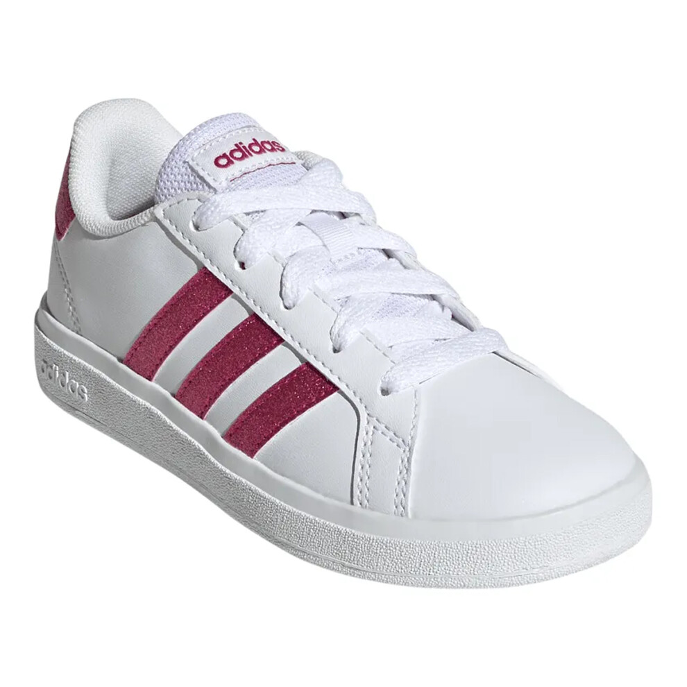 (1.5 UK, White) Adidas Childrens/Kids Grand Court 2.0 Synthetic Leather Trainers