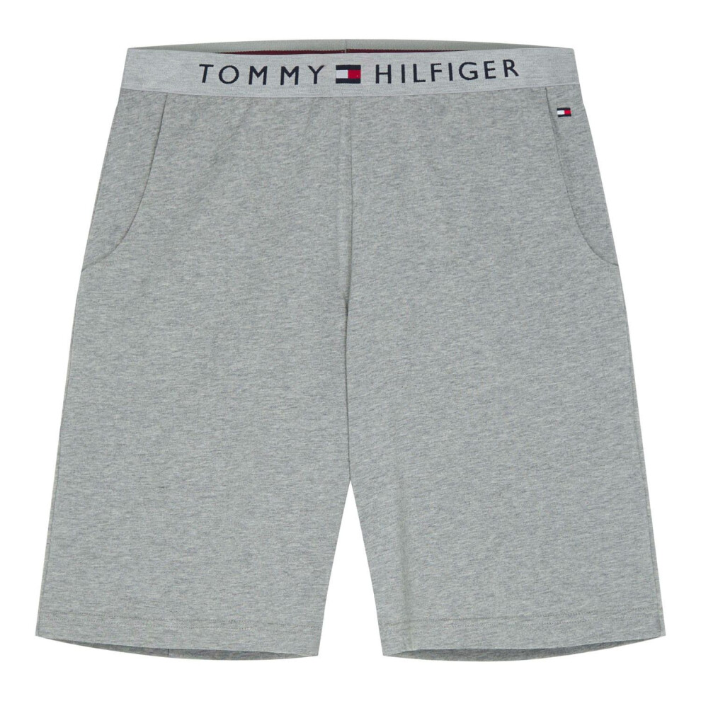 (L, Grey) Tommy Hilfiger Mens Jersey Lounge Shorts