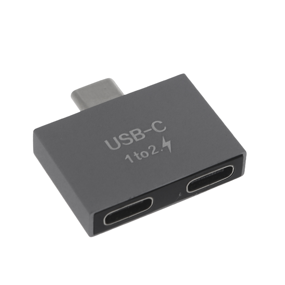 Usb C Male To Dual Usb C Female Splitter Converter Adapter Grey 4853167823502