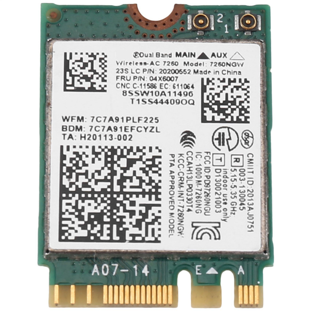 7260Ngw 7260Ac Wifi Card 2.4G/5G Bt4.0 04X6007 For 4853167822314
