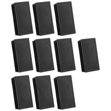 Inserções de tubo retangular de plástico, tampa de fechamento final 25x50 mm, 10 peças, preto