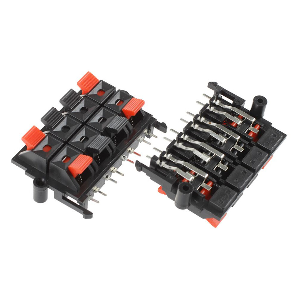 2X 64X40x20mm 8 Positions Push In Jack Spring Load Speaker Terminals 4853167827975