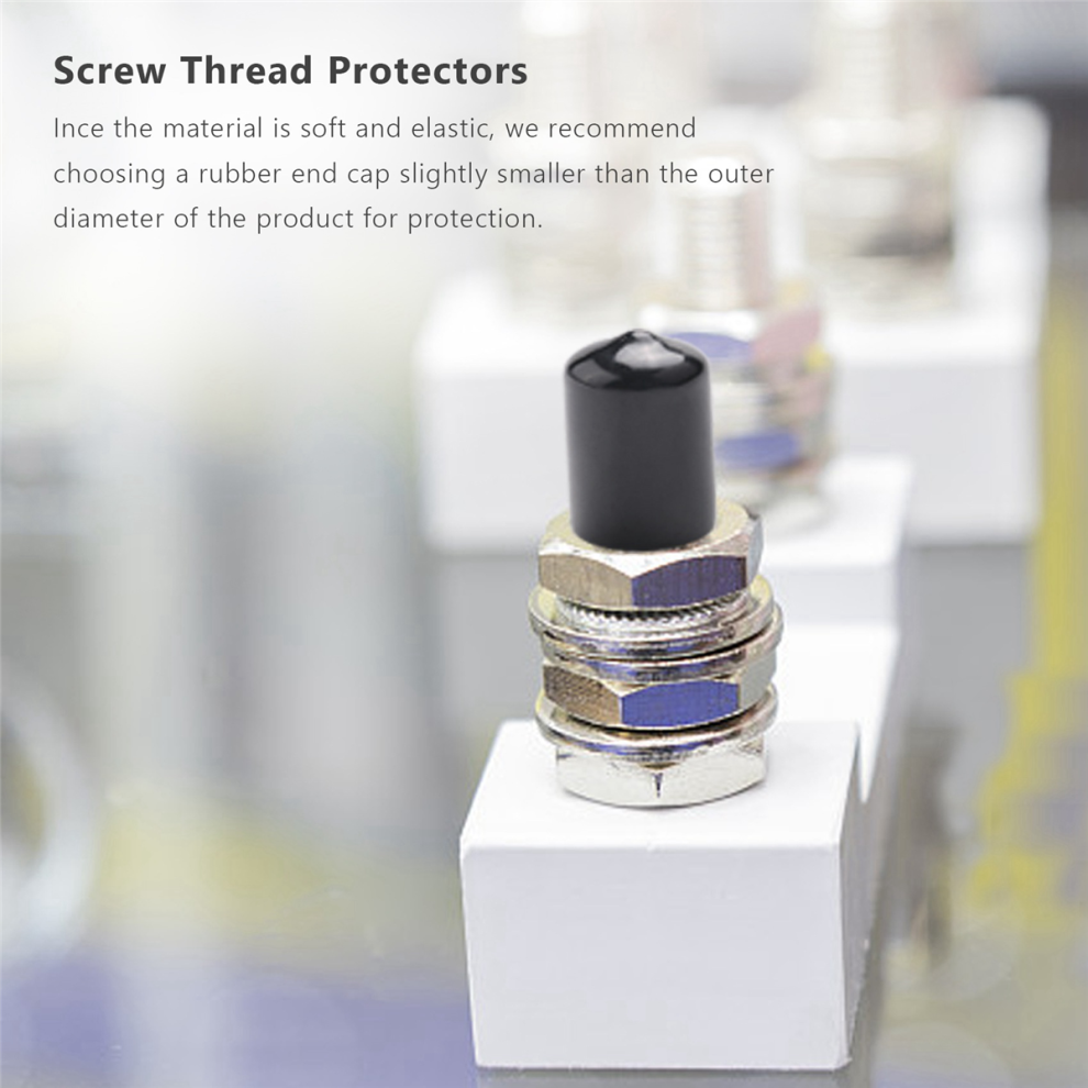 Lot de 10 embouts en caoutchouc pour tube rond en PVC, diamètre intérieur 16 mm, noir