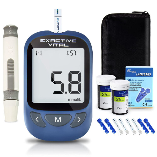 VITAL Blood Glucose Meter-vital Code-free MG/DL Mainframe + 50 Test Strips + 50 Needles