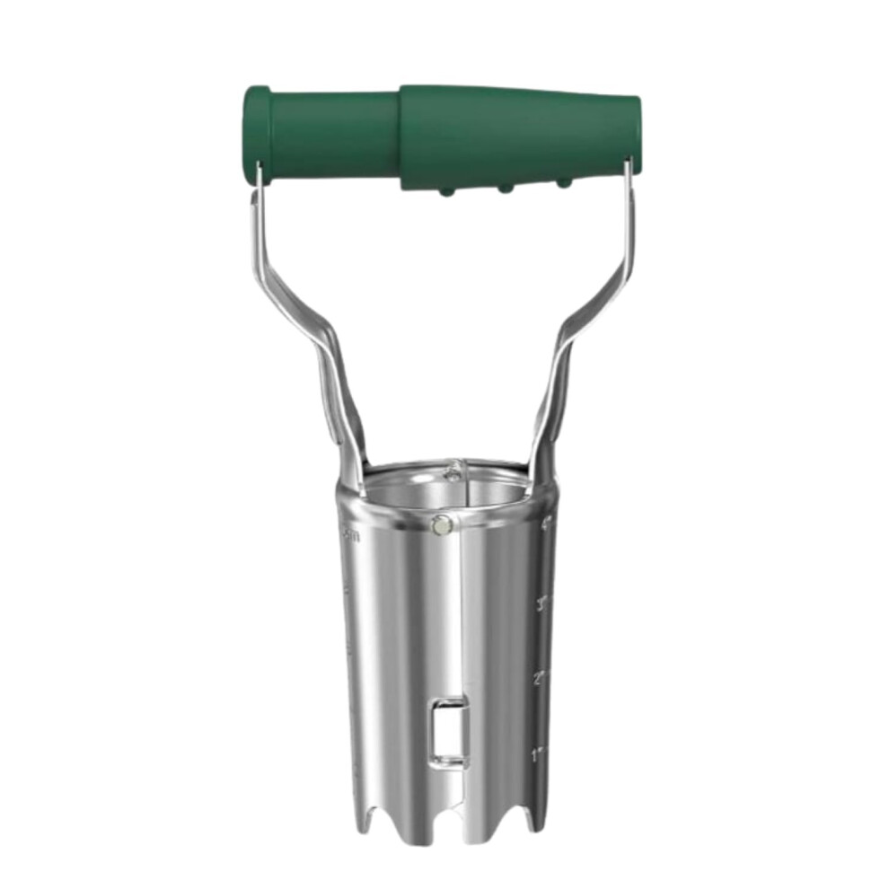 Garden Mile Heavy Duty Chrome Bulb Planter Tool Long Handle Steel Gardening Tools For Planting Flower Quick Release Bulb Planting Tool