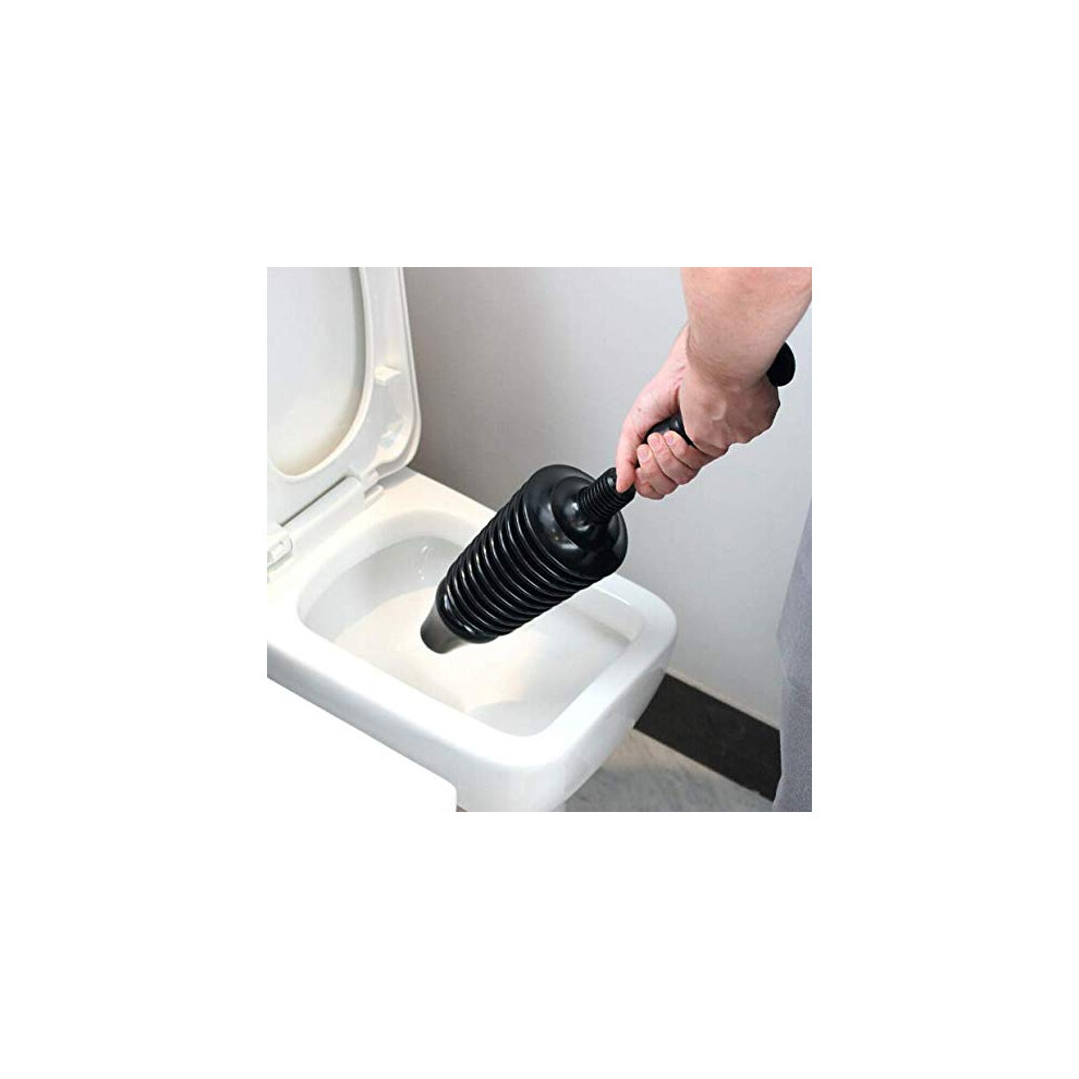 Garden Mile Heavy Duty Black Toilet Plunger Powerful Drain Unblocker
