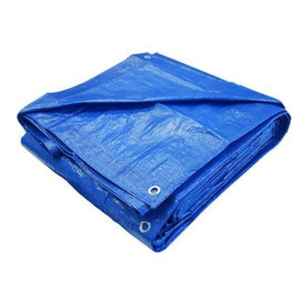 Garden Mile Blue Polythene Tarpaulin Cover 2.9m x 3.5m Waterproof Camping Tarp UV resistant Large Ground Sheet Tarps & Tie-Downs