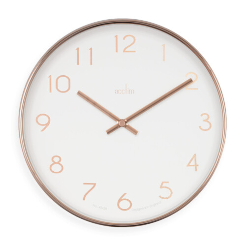 Acctim (White) Acctim Elma Wall Clock Quartz Debossed Foil Numerals  25cm