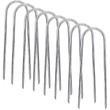 (As show, One size) Trampolines Wind Stakes Heavy Duty U Type Sharp Ends Safety Ground Anchor Galvanized Steel compatible Soccer Goals, Camping Tents And Huge Garden Deco