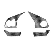 (As show, One size) 4pcs Car Carbon Fiber Steering Wheel Panel Cover Trim Decoration Frame Sticker For Raize 200 Series Hy