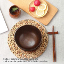 (As show, One size) 4 Pcs Creative And Simple Wooden Bottomless Wooden Bowl Practical Soup Bowl For Restaurants And Hot Hy