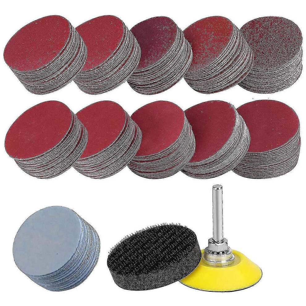 (As Show, One Size) 200Pcs Sanding Discs Pad Kit, 50Mm Hook And Loop Sandpaper With Foam Buffing Pad, Grits Sanding Dis Hy 4909775130300