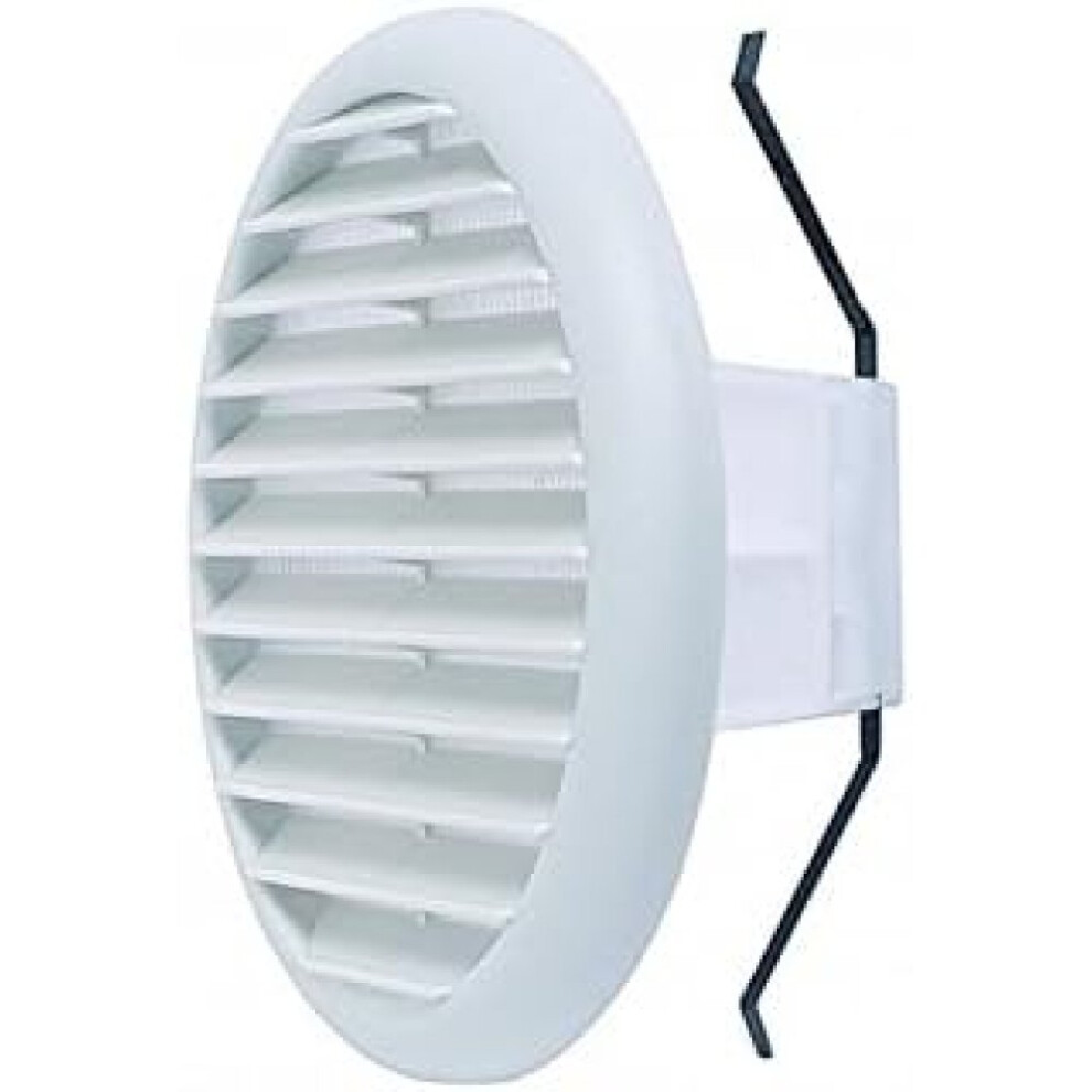 Vecamco - Griglia Ventilazione Tonda Pvc Con Molle E Rete, Per Fori Da Ø80-125 Mm, Ø145Mm, Bianco-image