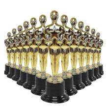 (As show, One size) 24 Pack Plastic Gold Star Award Trophies Statuette For Party Favors,school Award,game Prize,party P (tangling)
