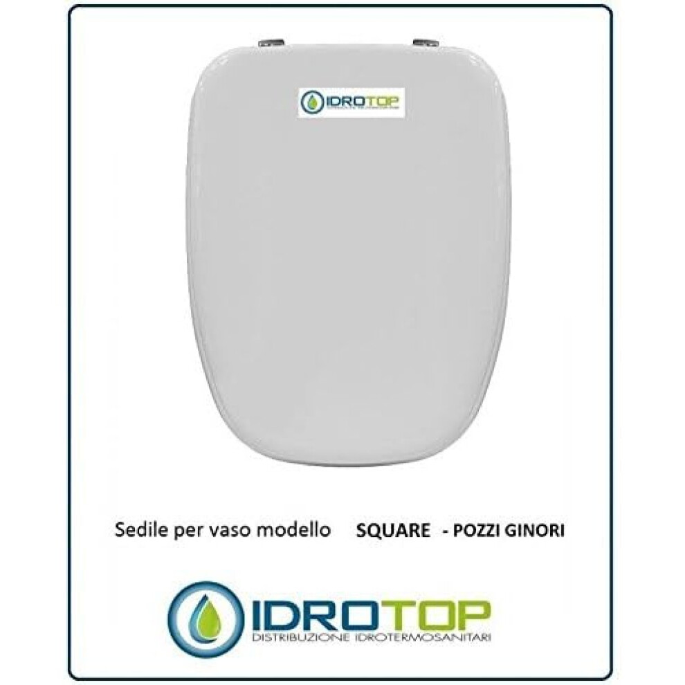 Copriwater Pozzi Ginori Square Bianco Cerniera Cromo-Sedile-Asse Wc-image