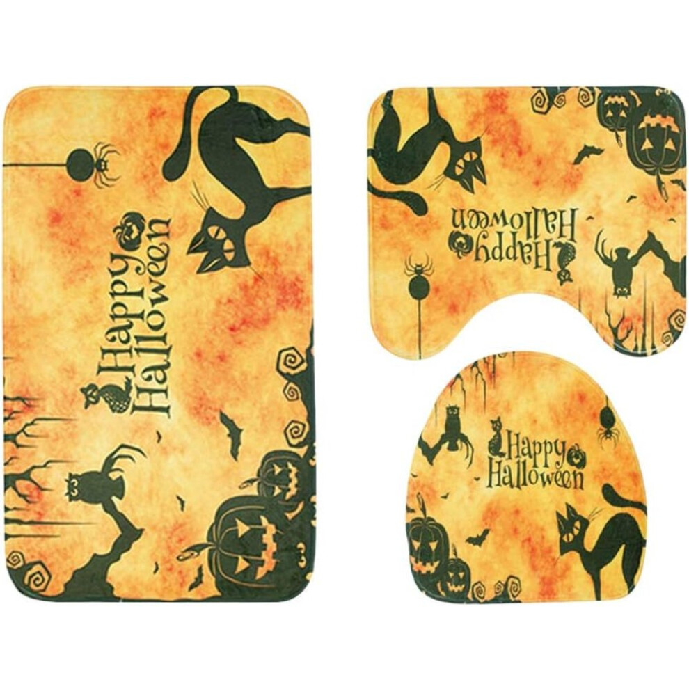 Ounona 3 Piece Halloween Tappeto Morbido Tappetino Da Bagno Set-image