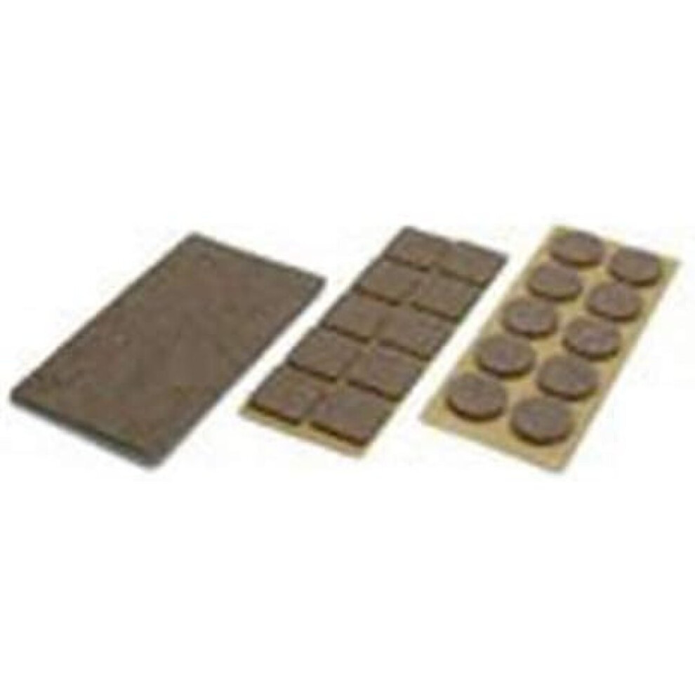 Top Tools - Kit Di 106 Pz. Di Feltrini Adesivi Per Tavoli E Sedie In Feltro Di Colore Marrone, Antiscivolo, Lunga Durata-image