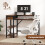 (brown) Home Computer Desk Office with Storage Shelf Metal Frame 1