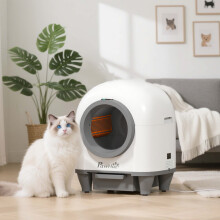 PawHut 80L Self-Cleaning Cat Litter Tray with APP Control, 12 Safety Sensors & Anti-Pinch Design, 8L Waste Bin