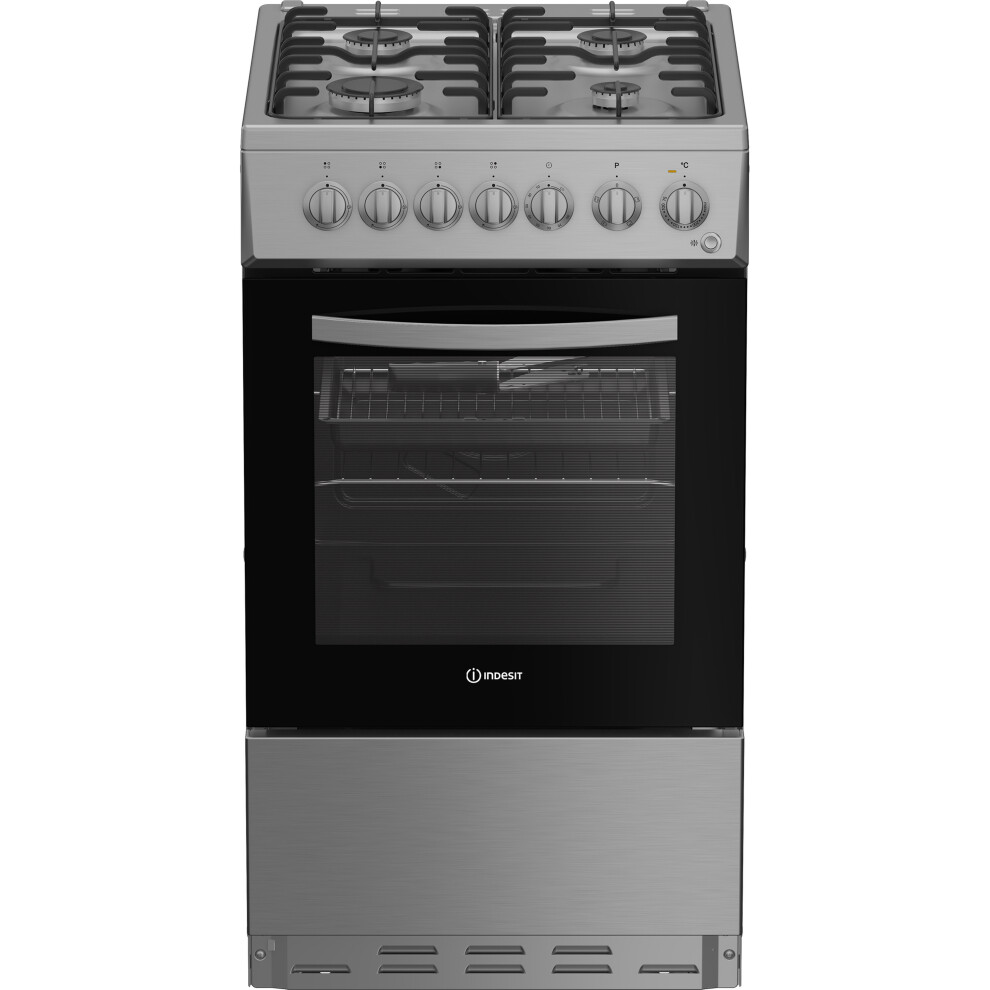 Indesit 50cm Gas Cooker - Stainless Steel