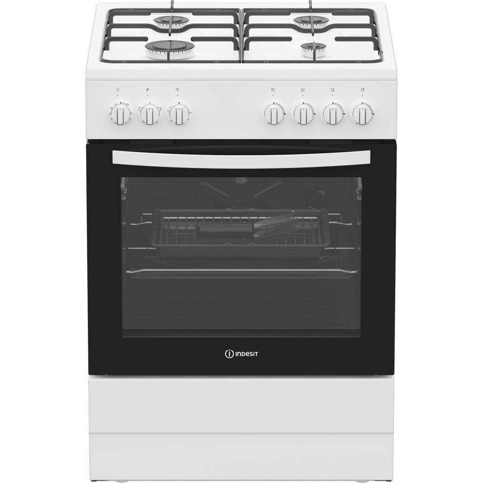 Indesit 60cm Dual Fuel Cooker - White
