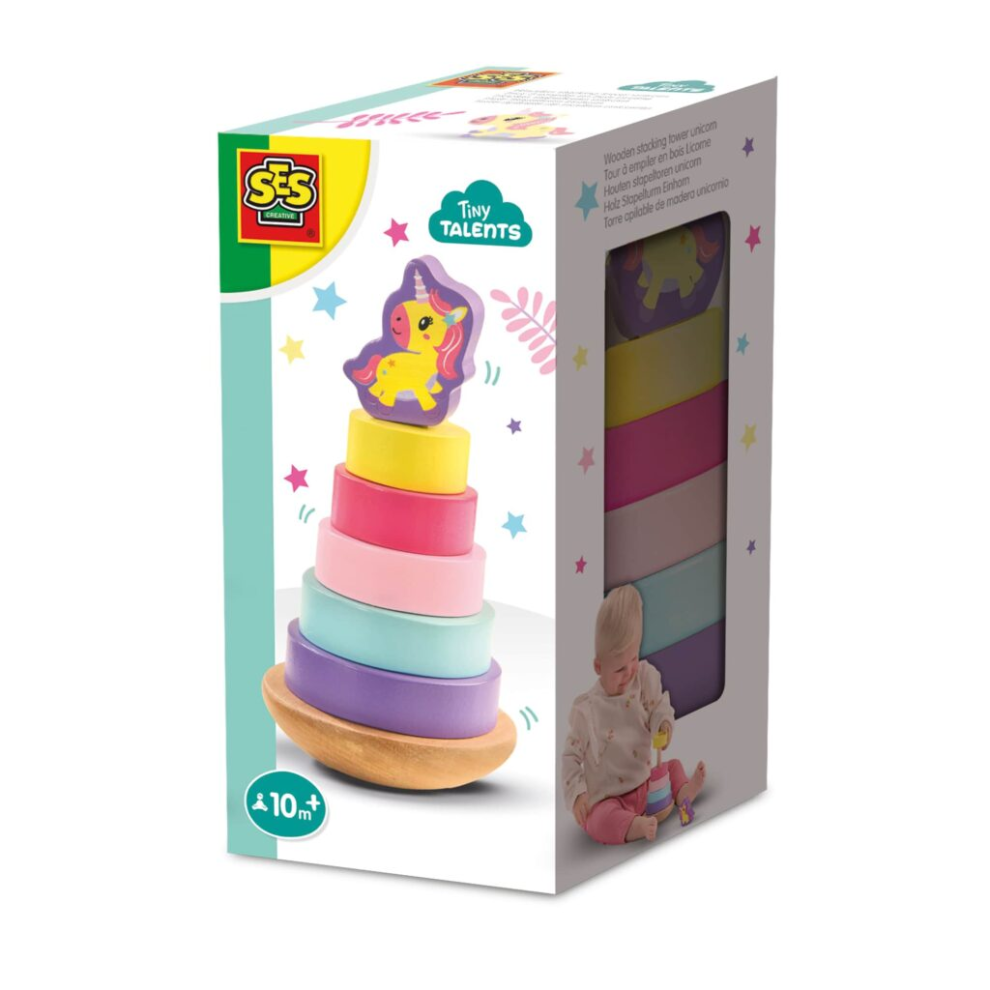Photos - Other Toys SES Creative Wooden stacking tower unicorn 