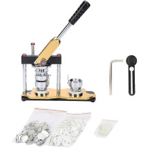 (As show, One size) Aluminum Alloy 32mm Rotate Button Machine Manual Badge Maker for DIY