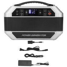 (As show, One size) Portable Power Station Built in BMS 350W AC DC USB Ports Solar Generator for RV 100240V