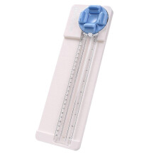 (As show, One size) KW-Trio  Paper Trimmer 4-in-1 Rotary Cutter 23cm Length with Straight, Wave, Perforating, and Creasing Different Shapes Desktop Paper Cutting Tool wit