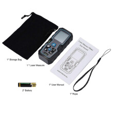 (As show, One size) Handheld Laser Measure Rangefinder, Dual Level Bubble Infrared Laser Distance Meter Backlit LCD Screen Continuous Distance Area Volume Pythagorean Mea